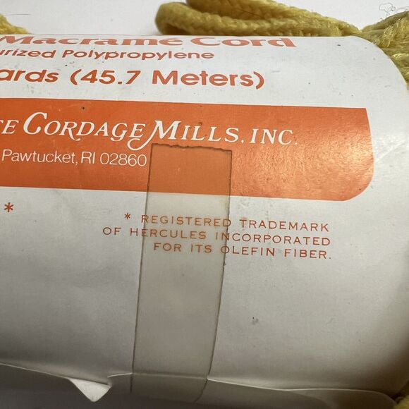 Vintage EZ Knot Braided Macrame Cord Polypropylene Herculon 50 Yds Yellow - Picture 4 of 6